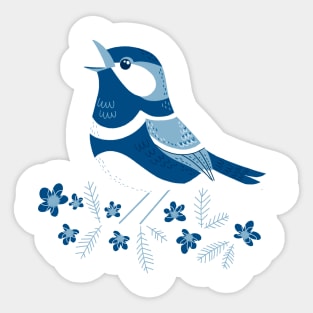 singing blue bird Sticker